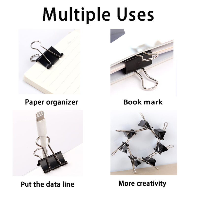 KAKAMINA Extra Large Binder Clips 2.4 Inch (24 Pack)  Upgrade Giant Paper Clips Big Clips Paper Clamps for Office and Home Supplies  Black - Image 5